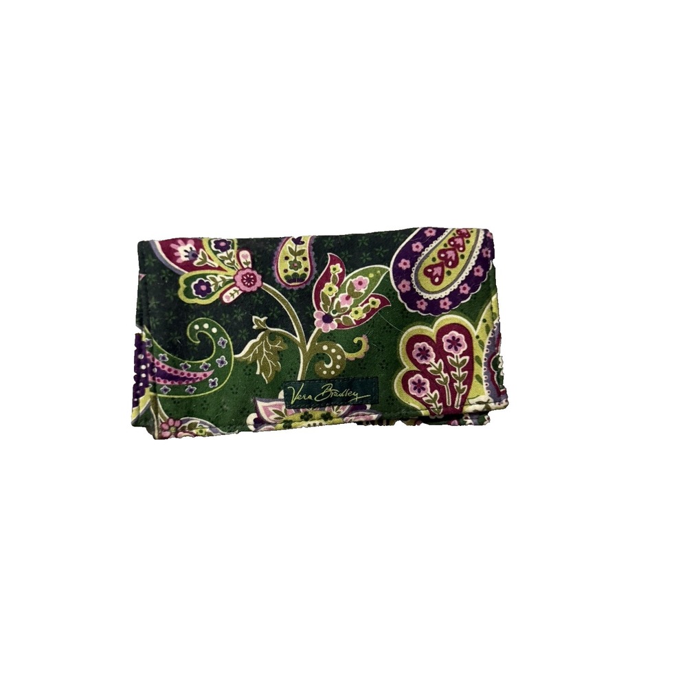 Vera Bradley Green Paisley Checkbook Cover - Picture 2 of 3